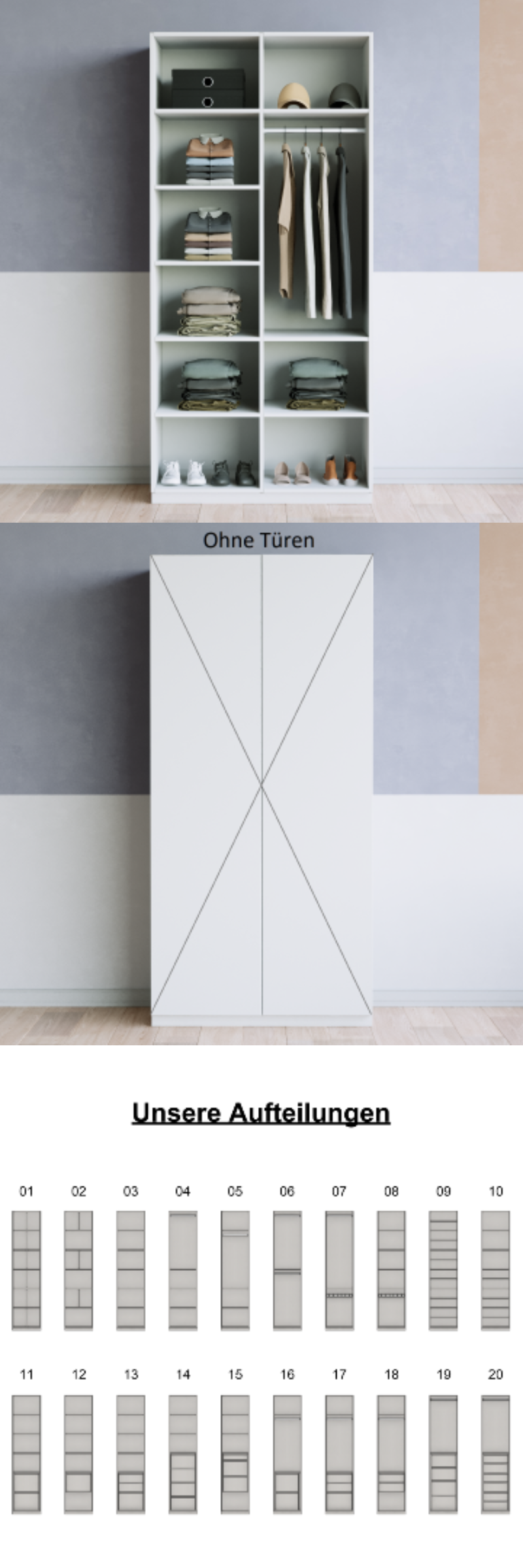 Kleiderschrank (K+K) - Prices from 500.00 to 599.00