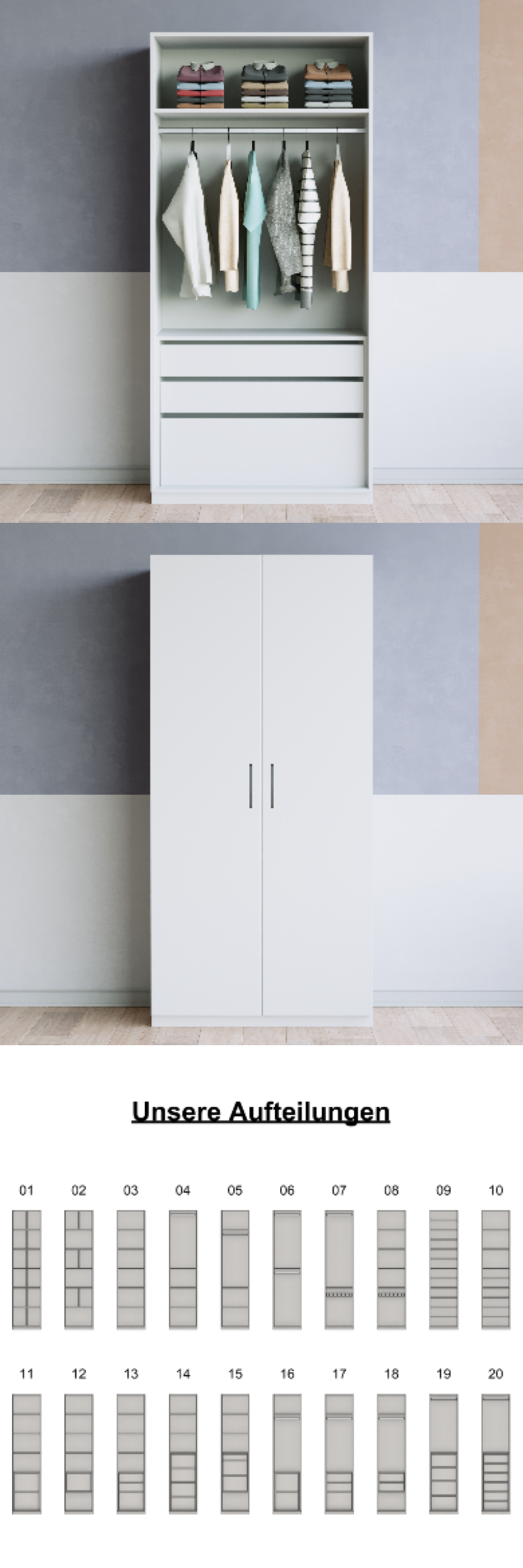 Kleiderschrank (G) - Prices from 1400.00 to 1499.00