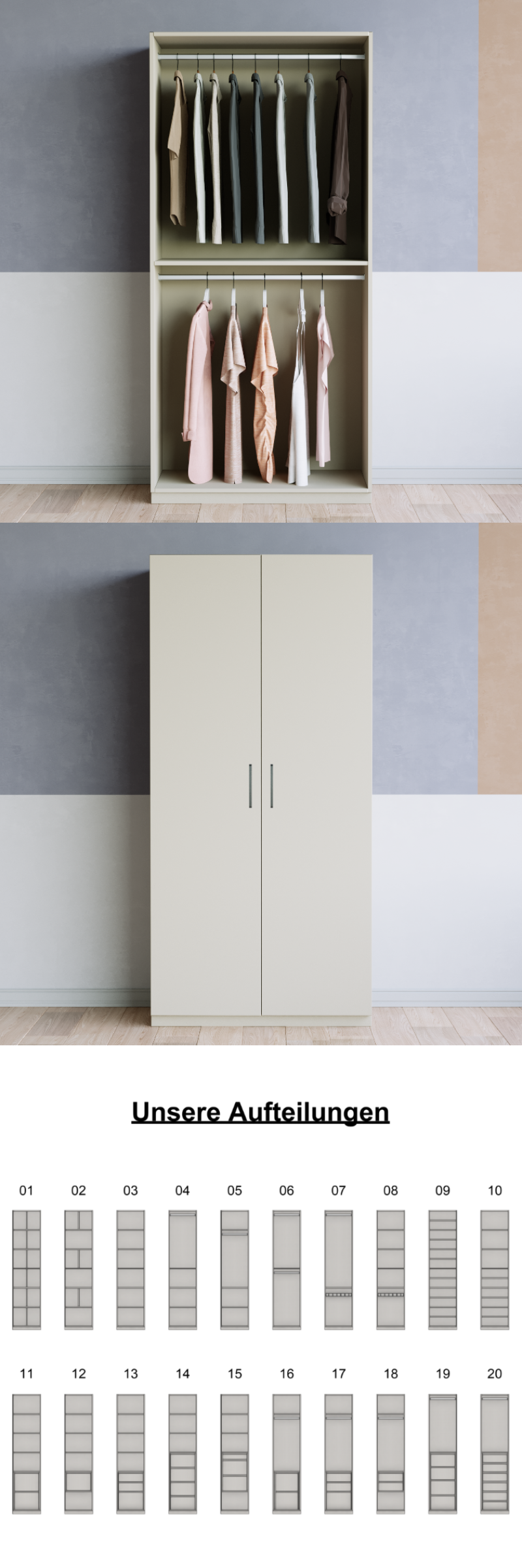 Kleiderschrank (G) - Prices from 900.00 to 999.00