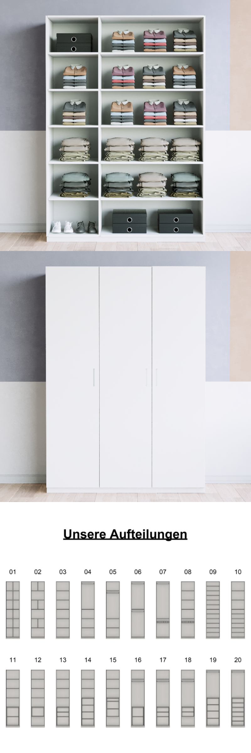 Kleiderschrank (K+G) - Prices from 1300.00 to 1399.00