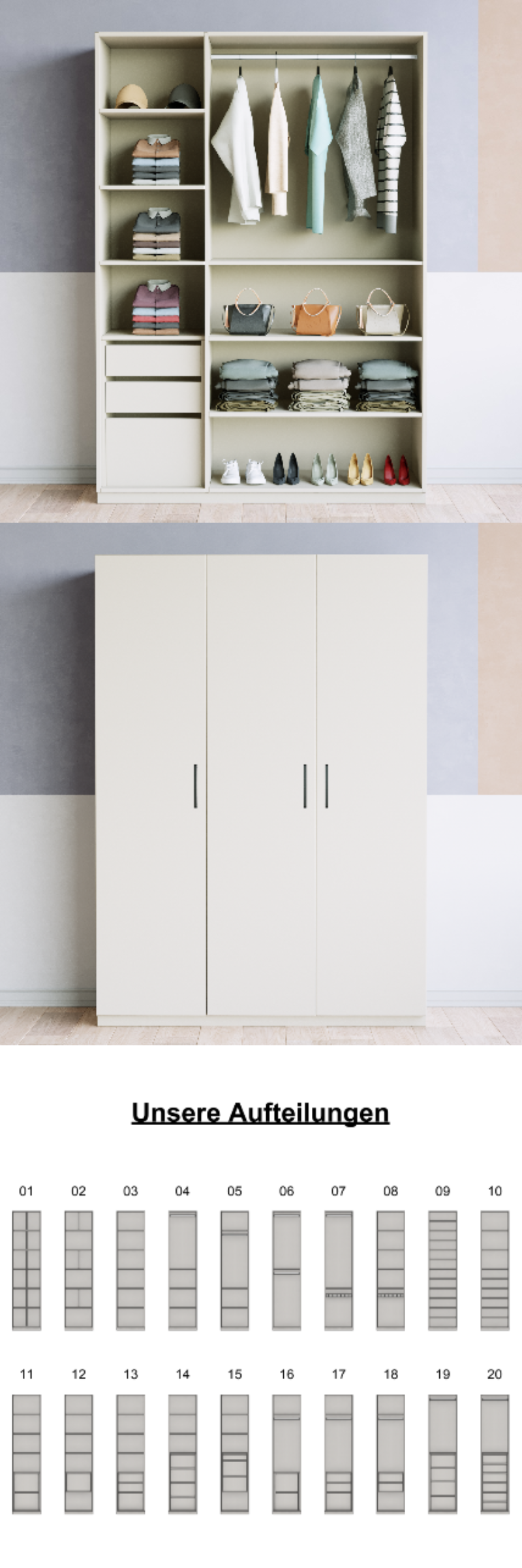 Kleiderschrank (K+G) - Prices from 1900.00 to 1999.00