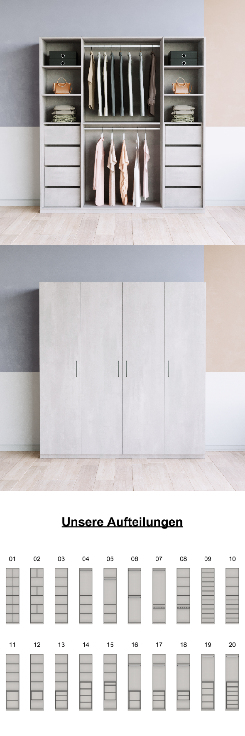 Kleiderschrank (K+G+K) - Prices from 2900.00 to 2999.00
