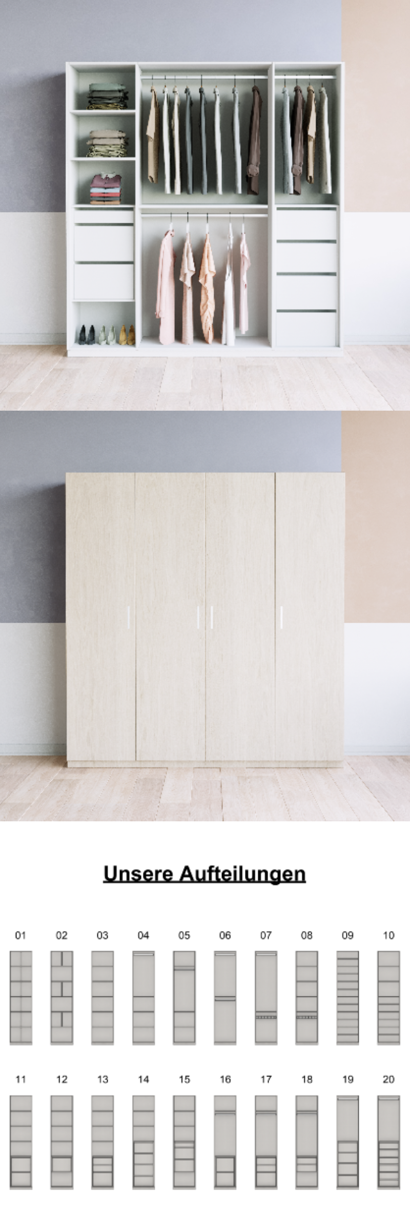 Kleiderschrank (K+G+K) - Prices from 2700.00 to 2799.00