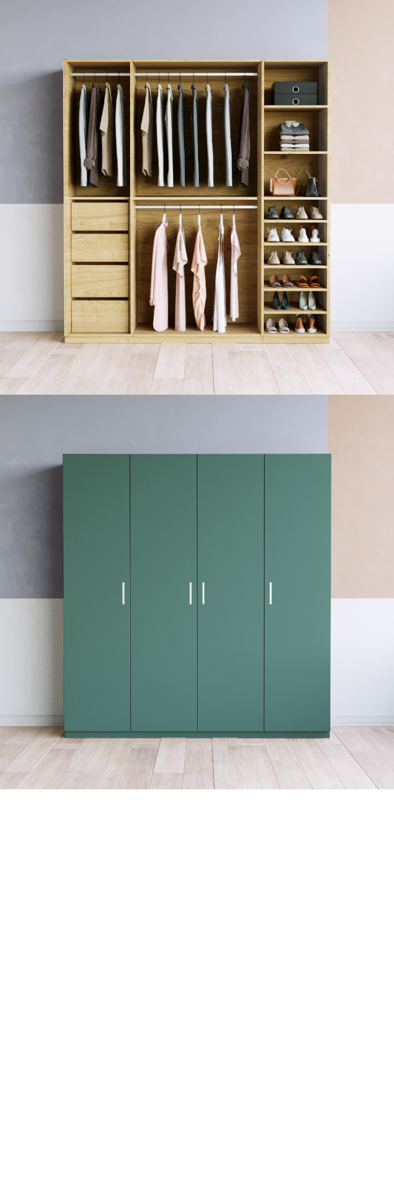 Kleiderschrank (K+G+K) - Prices from 2400.00 to 2499.00