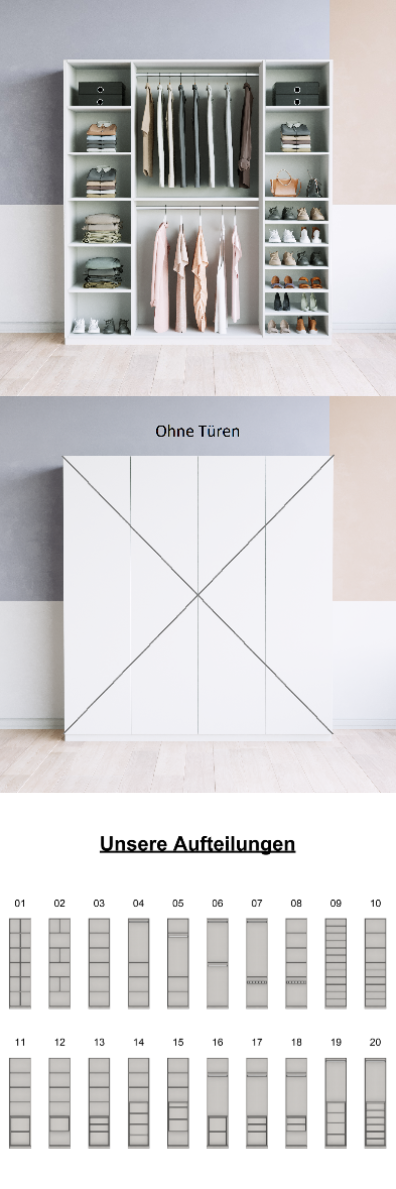 Kleiderschrank (K+G+K) - Prices from 1000.00 to 1099.00