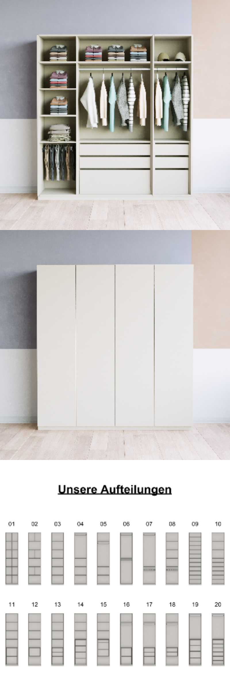 Kleiderschrank (K+G+K) - Prices from 2500.00 to 2599.00