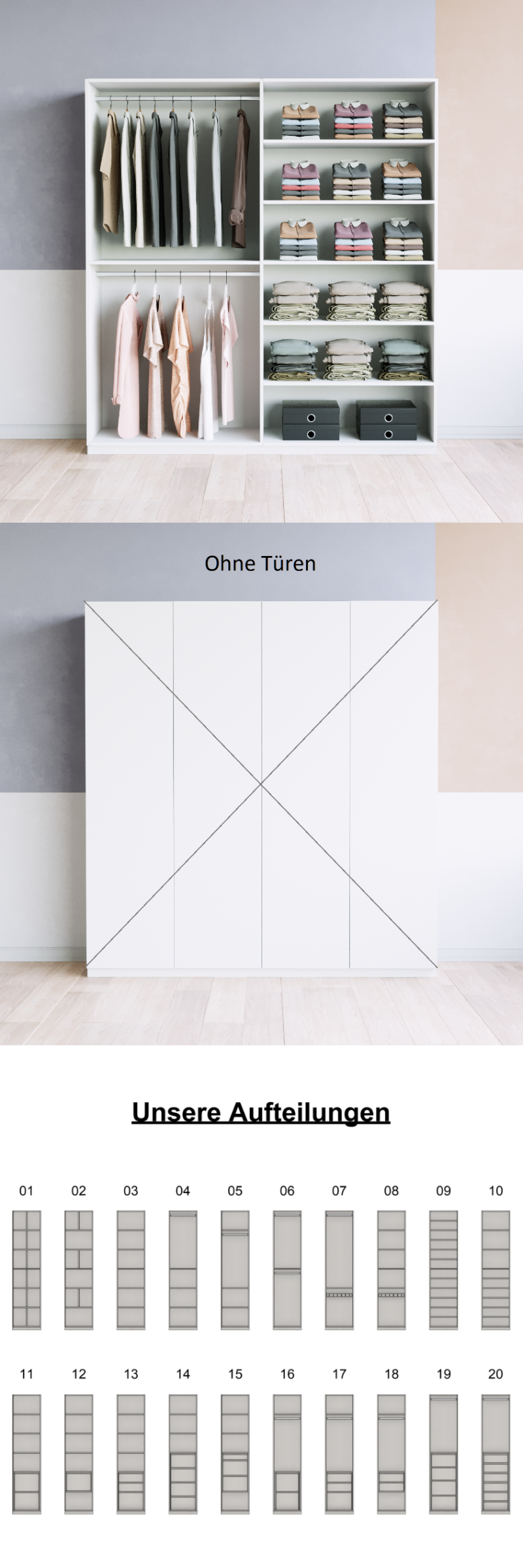 Kleiderschrank (G+G) - Prices from 1000.00 to 1099.00