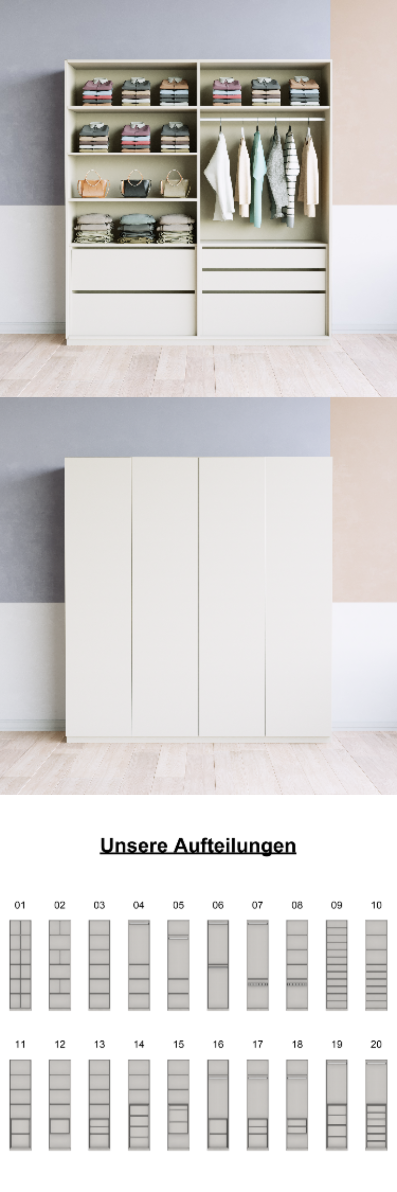 Kleiderschrank (G+G) - Prices from 2200.00 to 2299.00