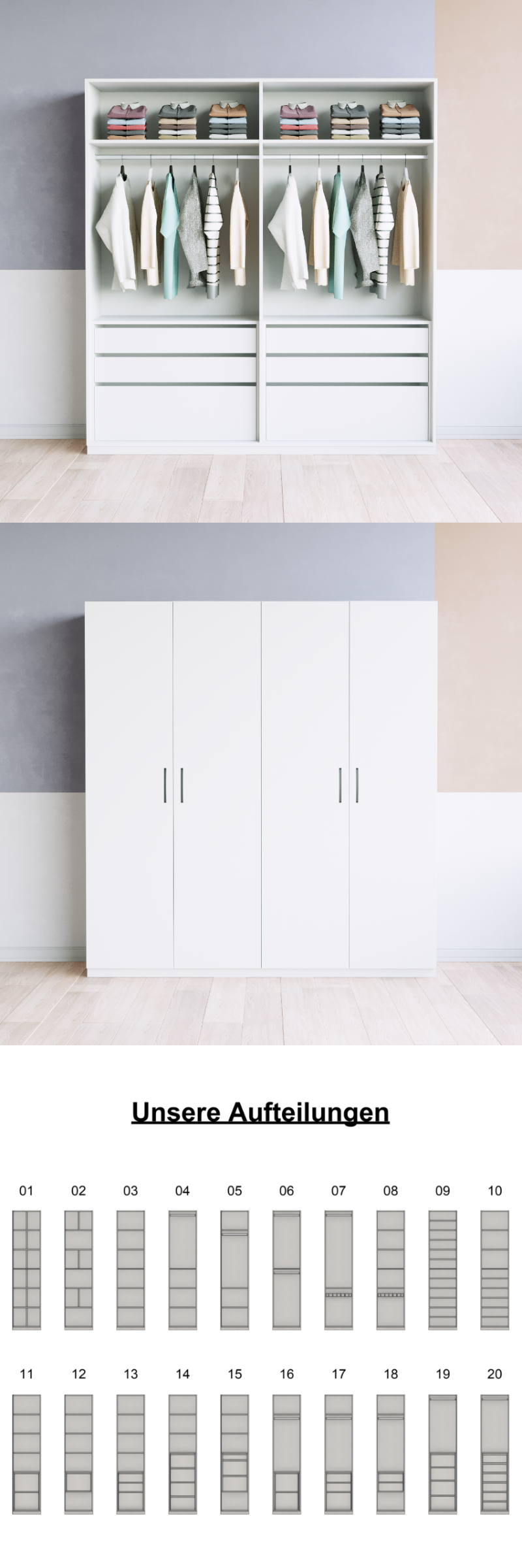 Kleiderschrank (G+G) - Prices from 2400.00 to 2499.00